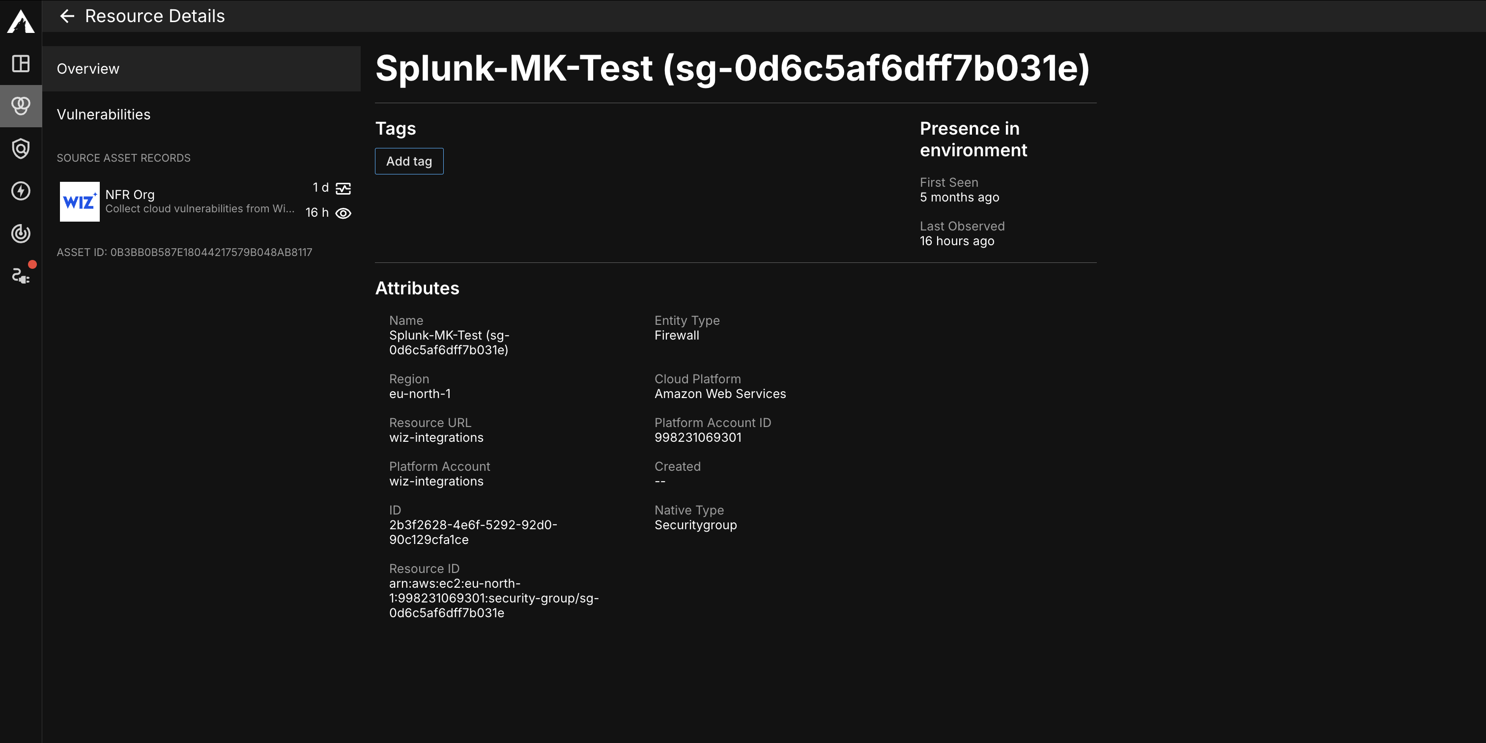 Resource Details page