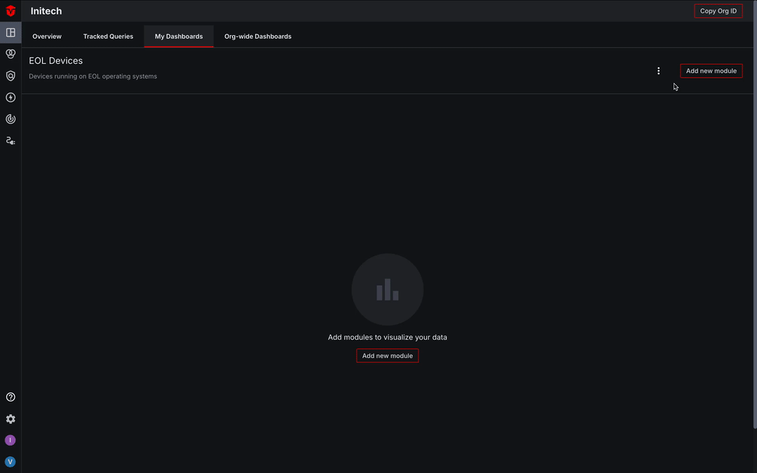 Selecting "Add new module" button