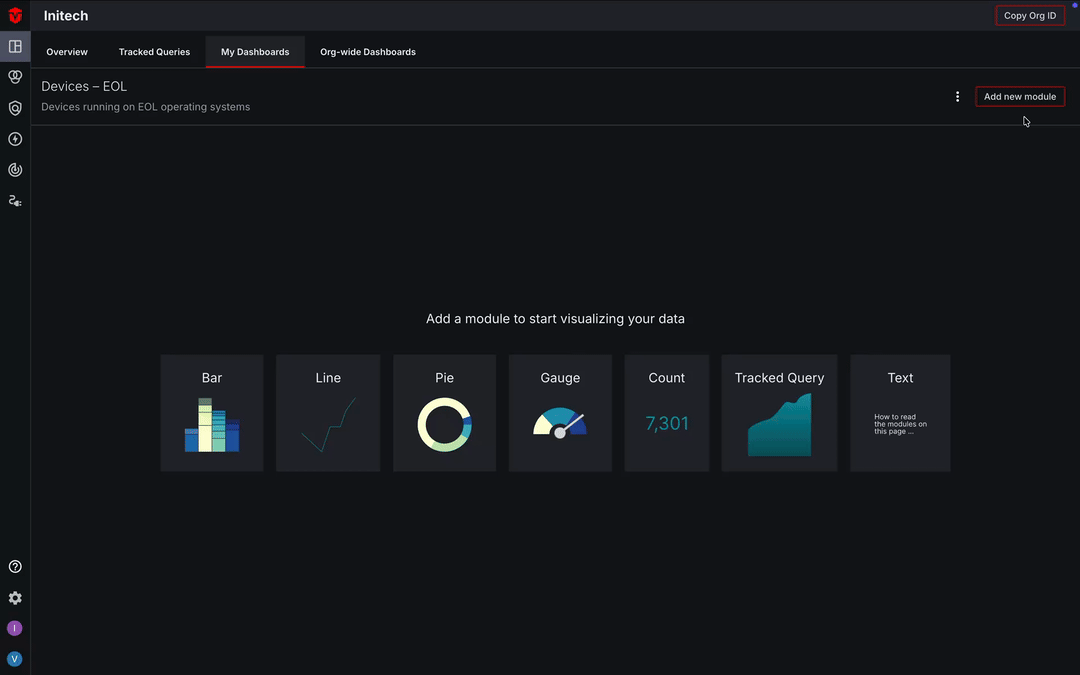 Selecting "Add new module" button