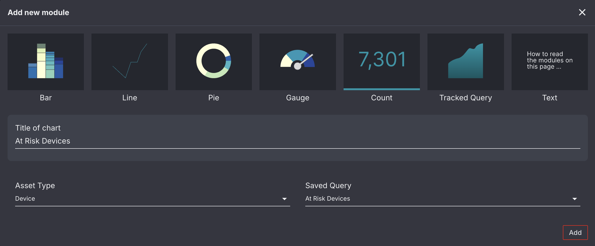 Count module configuration