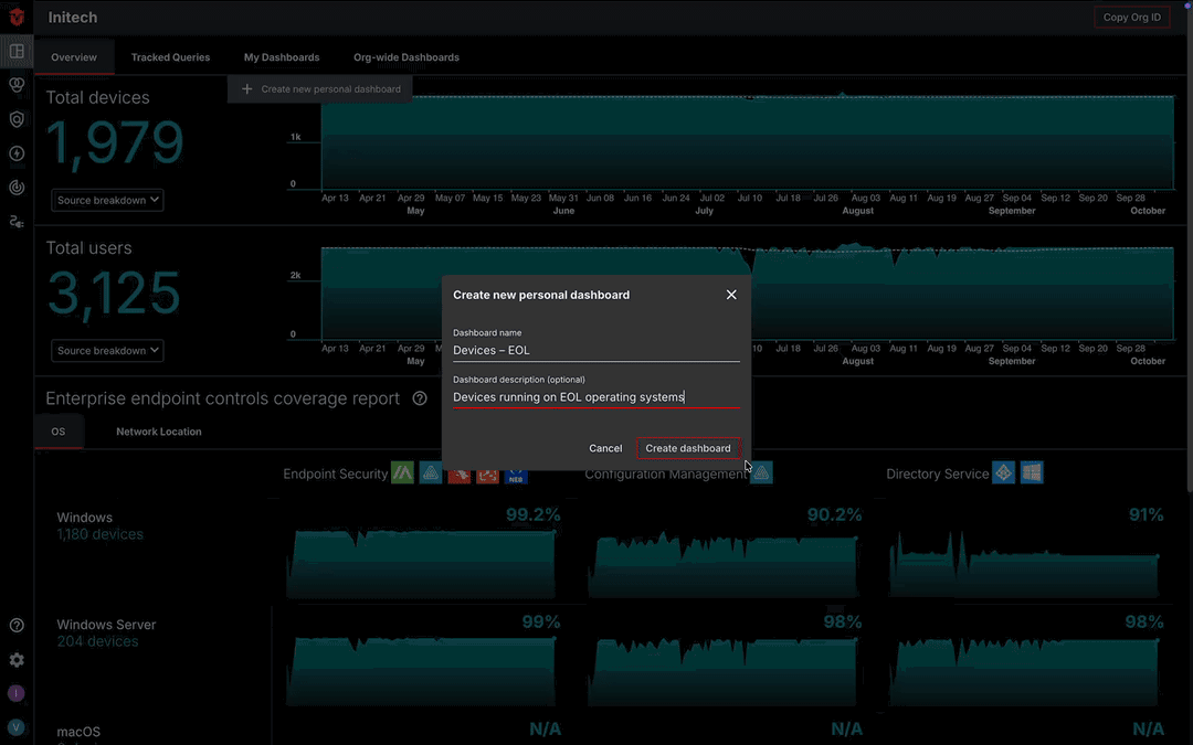 Redirecting to the new Custom Dashboard page