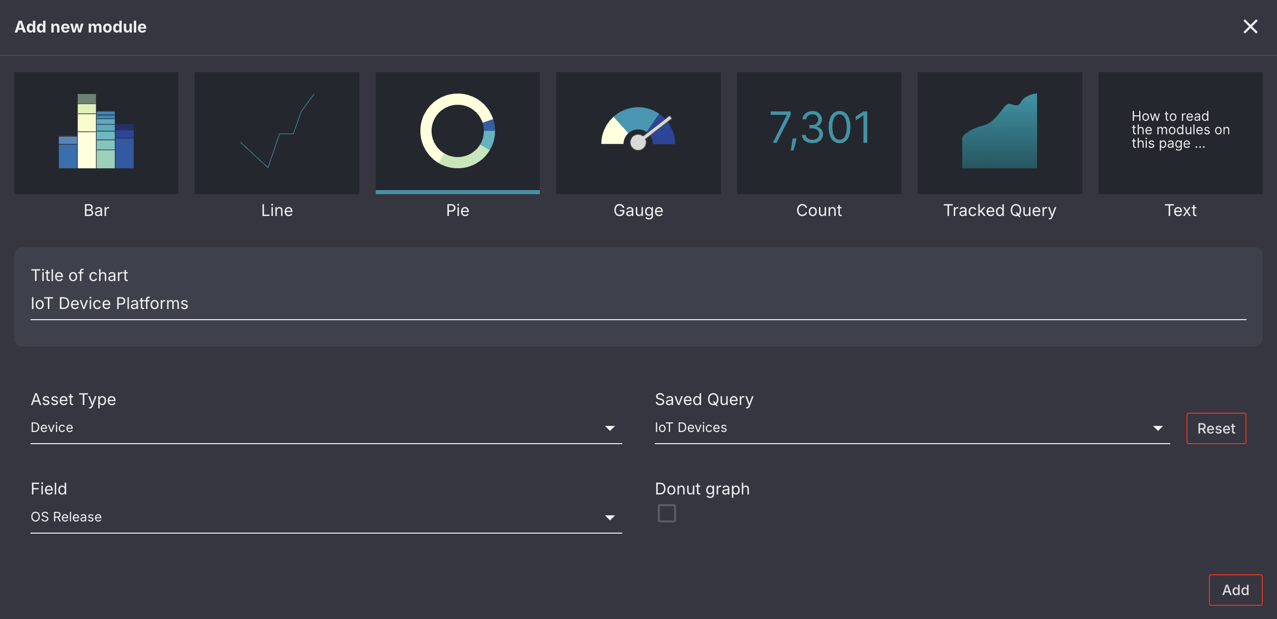 Pie module configuration