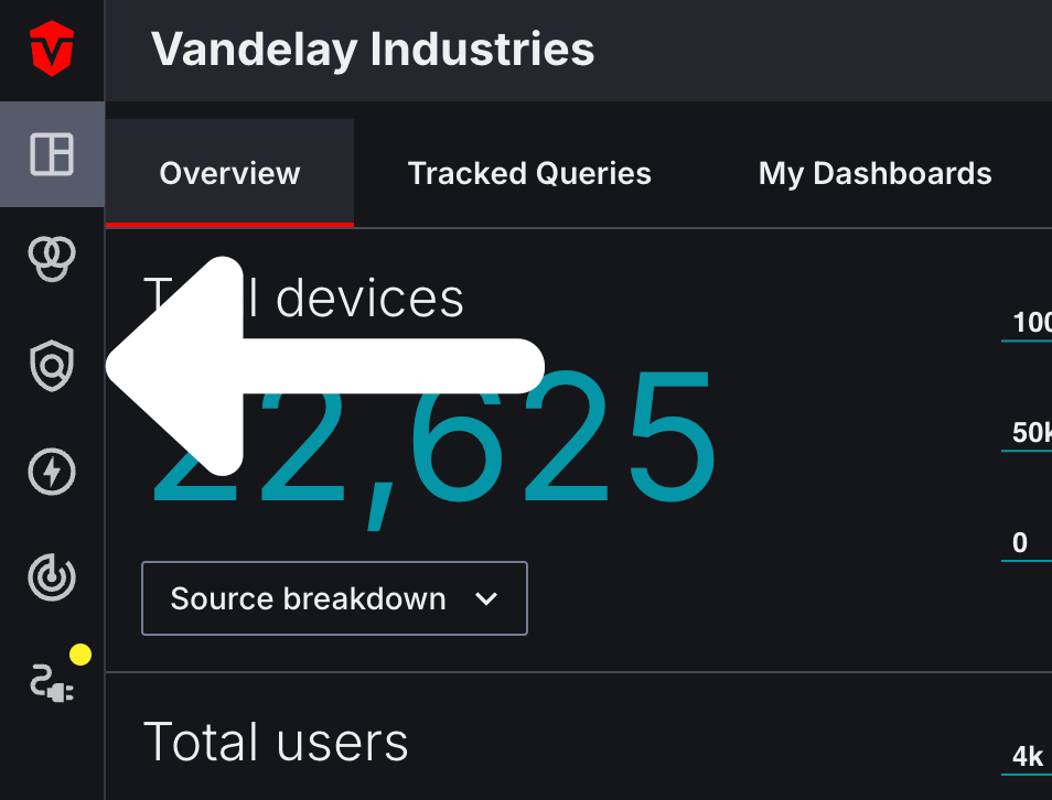 Arrow pointing to Exposure Management icon on Navbar