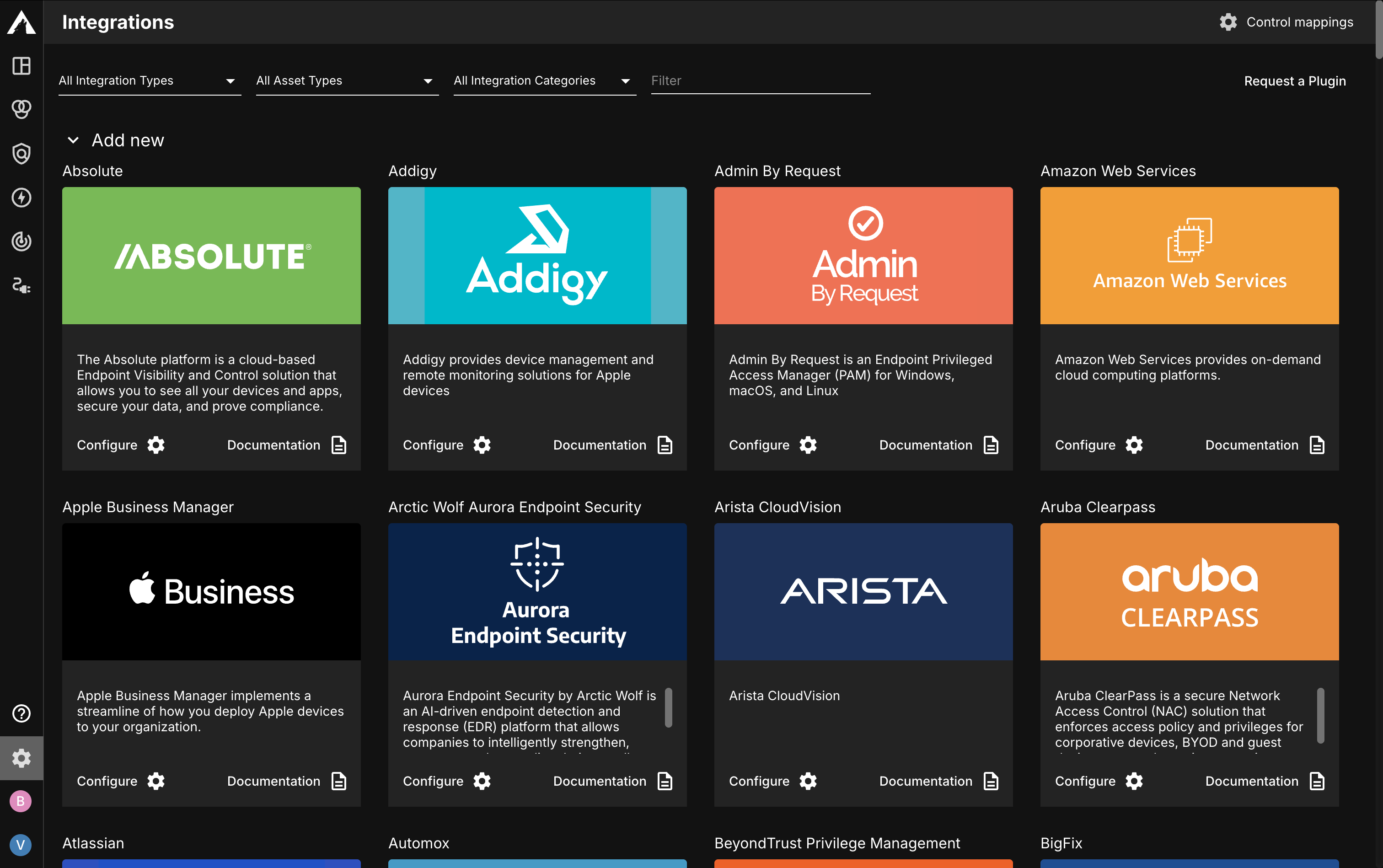 Aurora ASM Integrations page