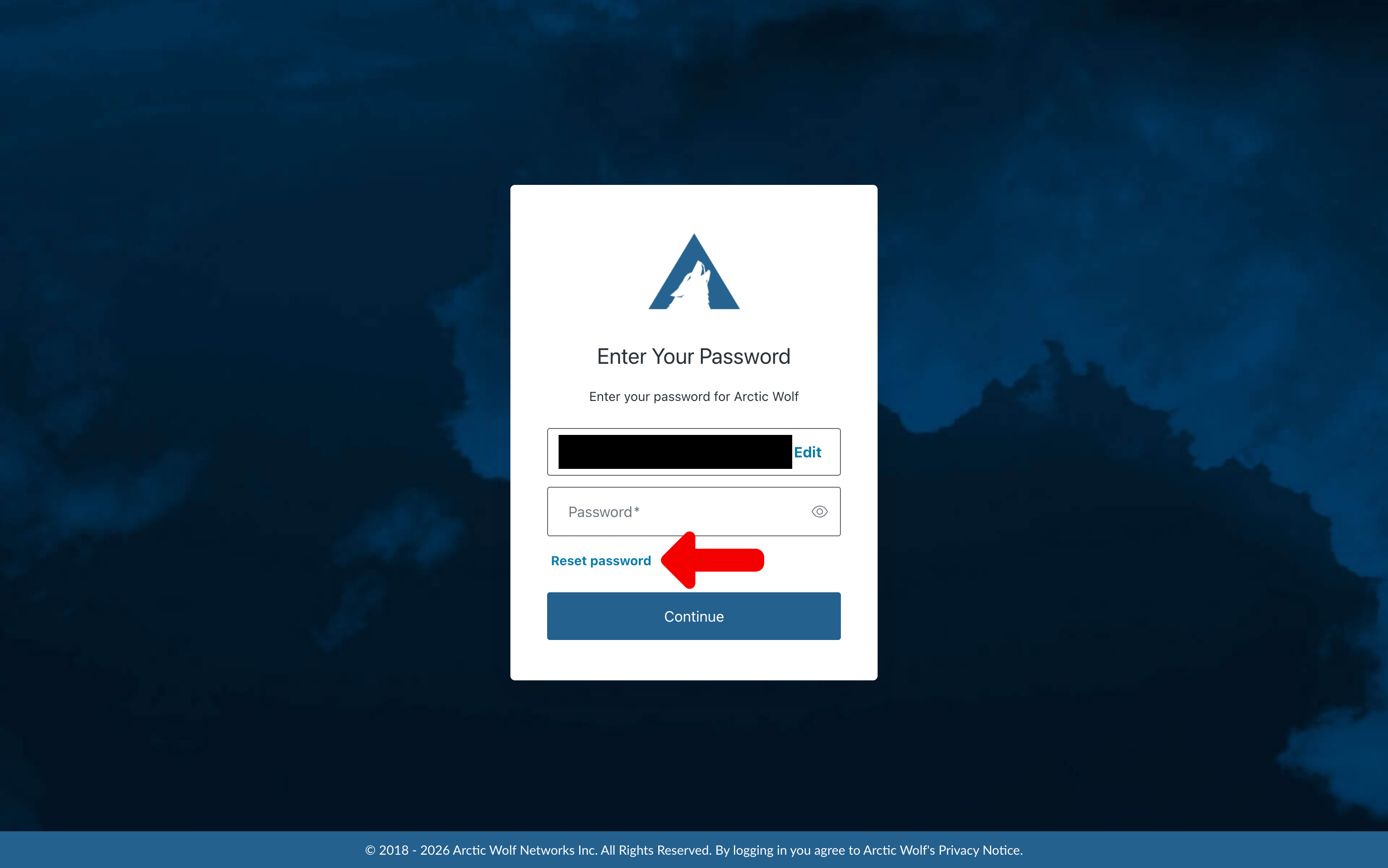 Reset password link