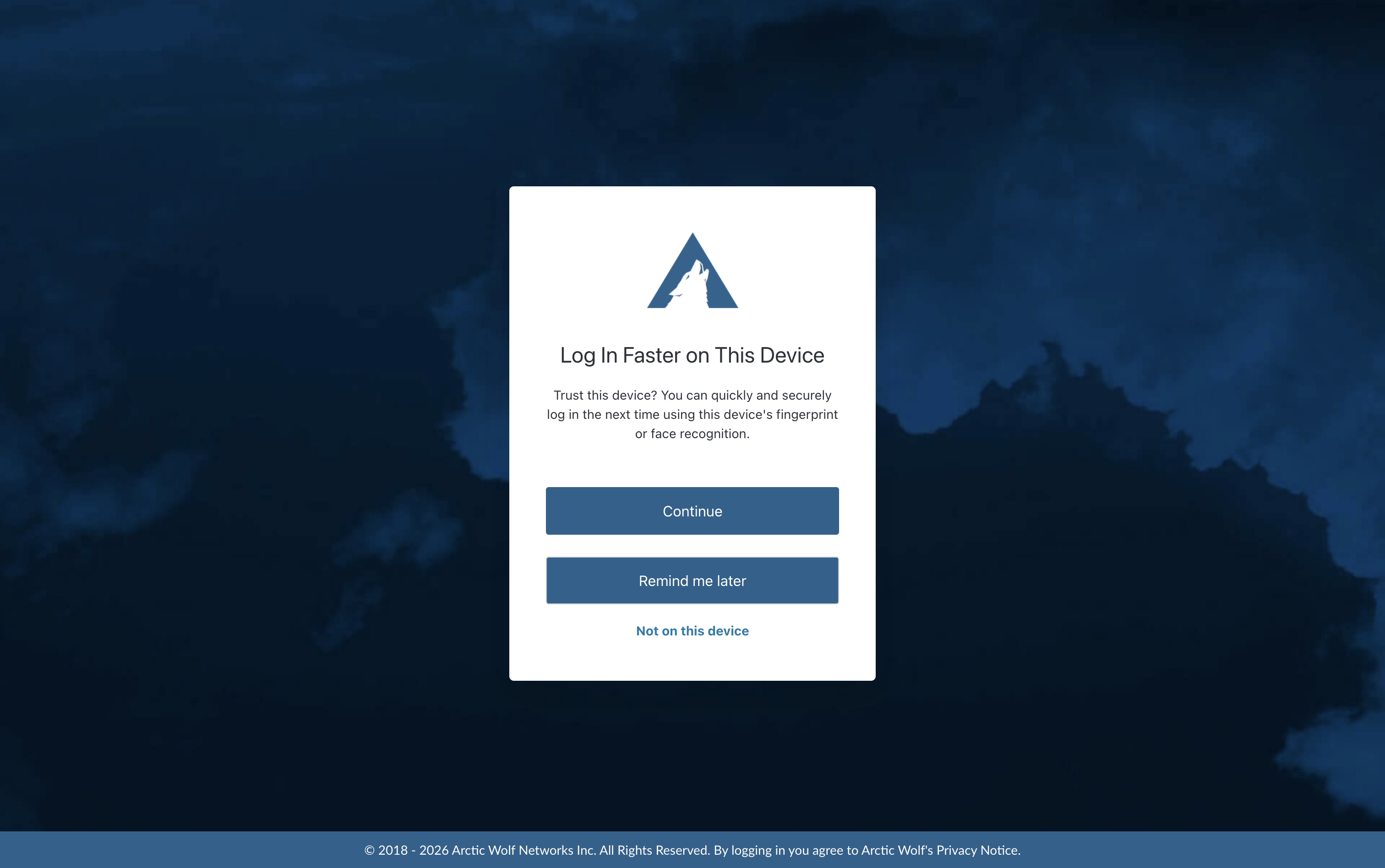 Passkey setup