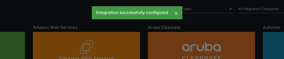 Integration-Added Confirmation Message