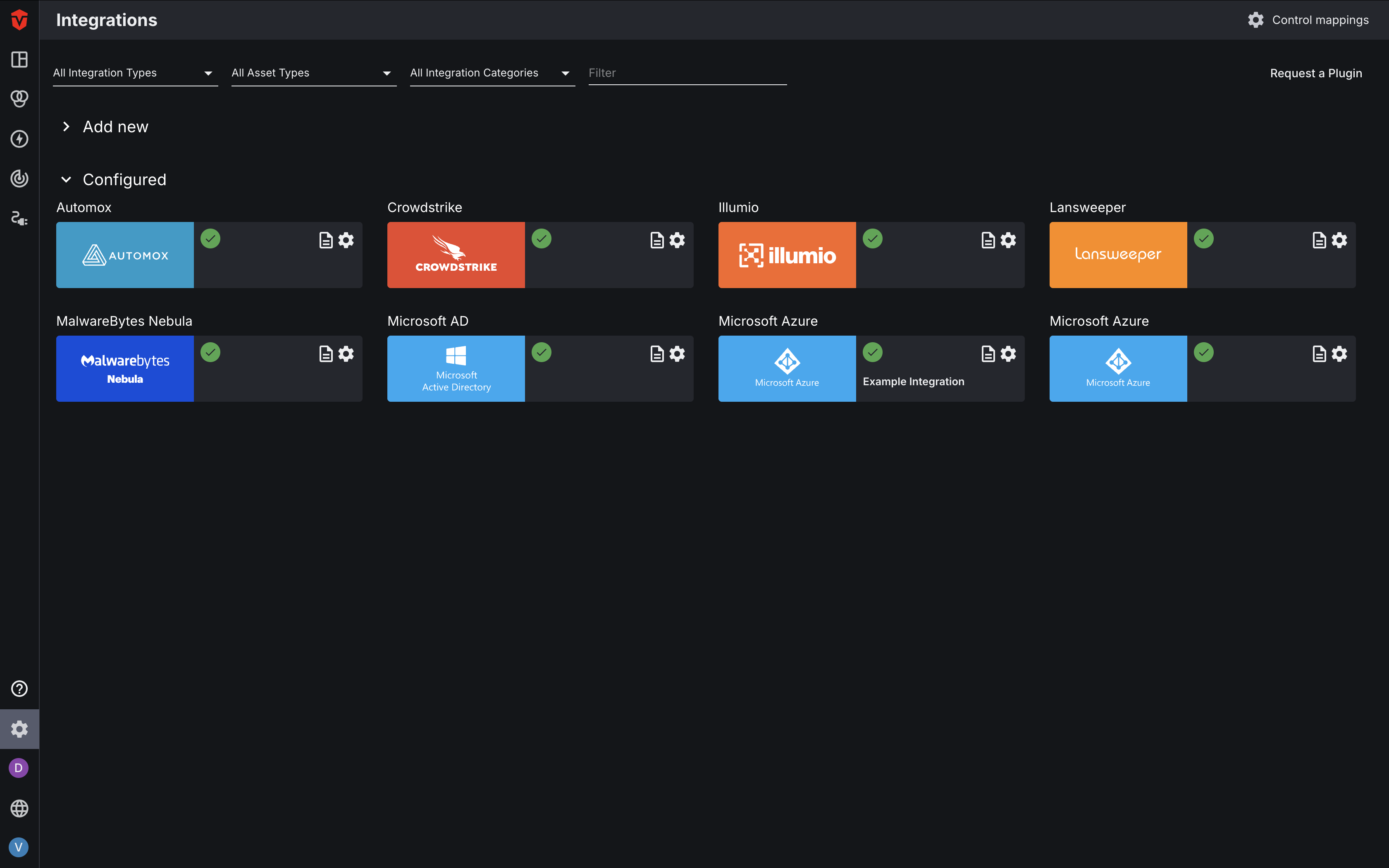 Integrations page