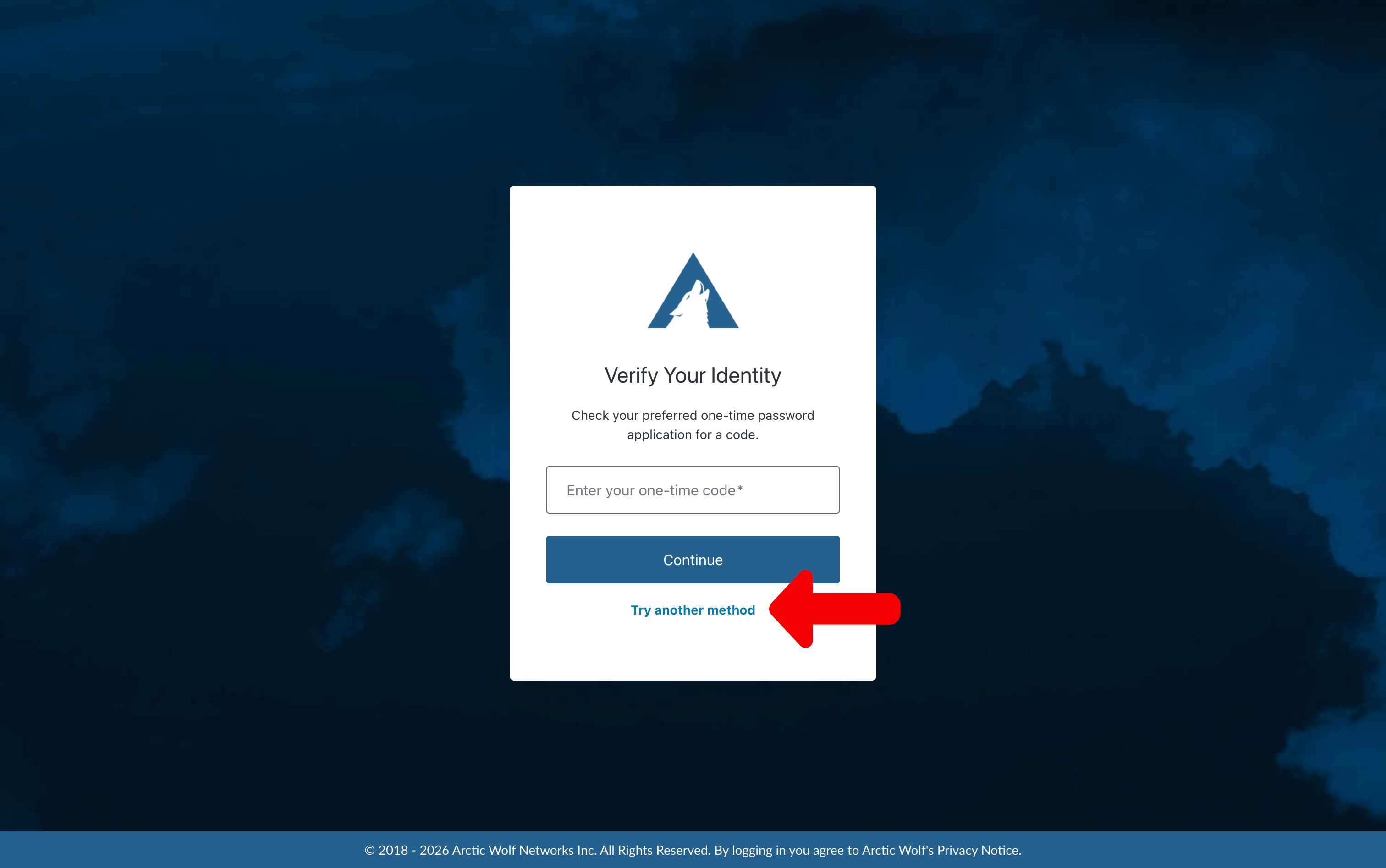 Select Try another method link