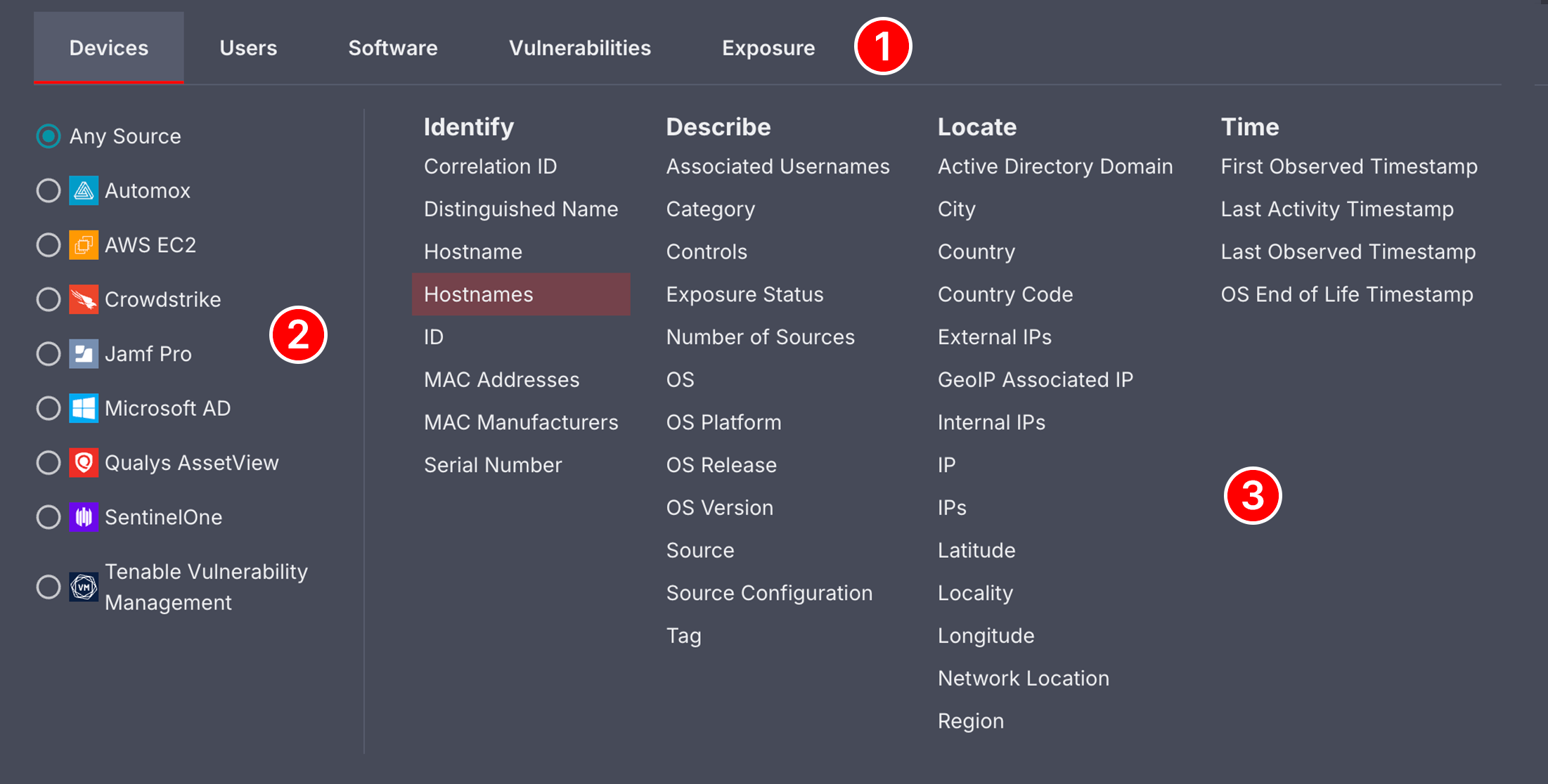Opening the Attribute menu and selecting an attribute