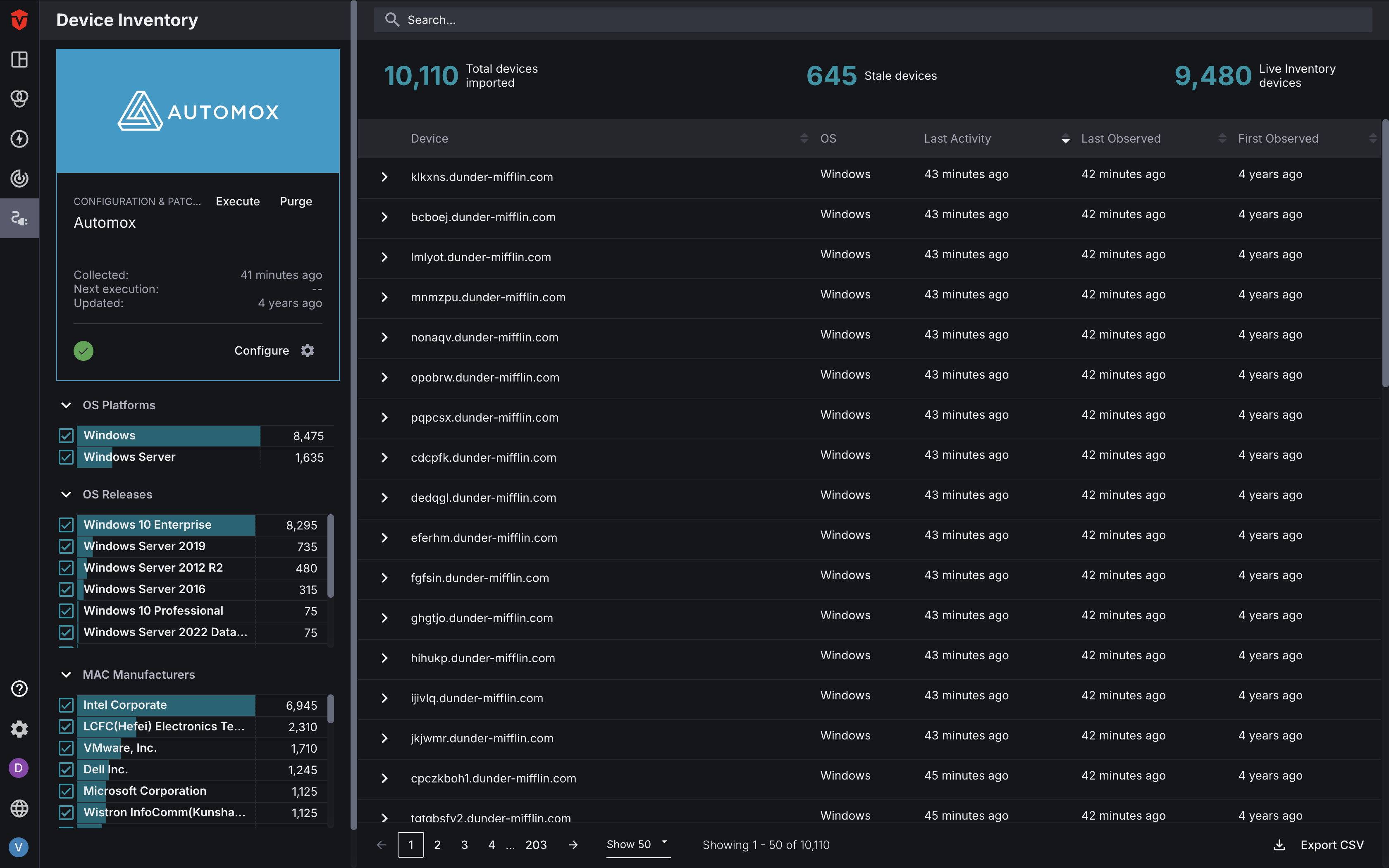 Source Inventory Page