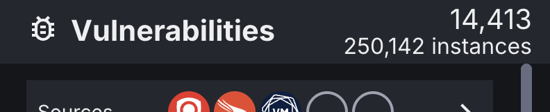 Total count of distinct vulnerabilities and vulnerability instances